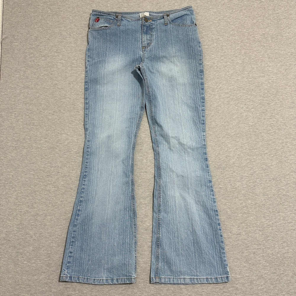 Y2K 2000s Mudd Mid Rise Flare Leg Jeans Light Wash Womens Size 11